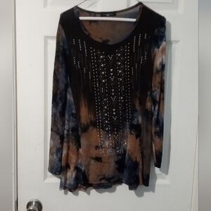 Elegant Women's Tie-Dye Long Sleeve Top